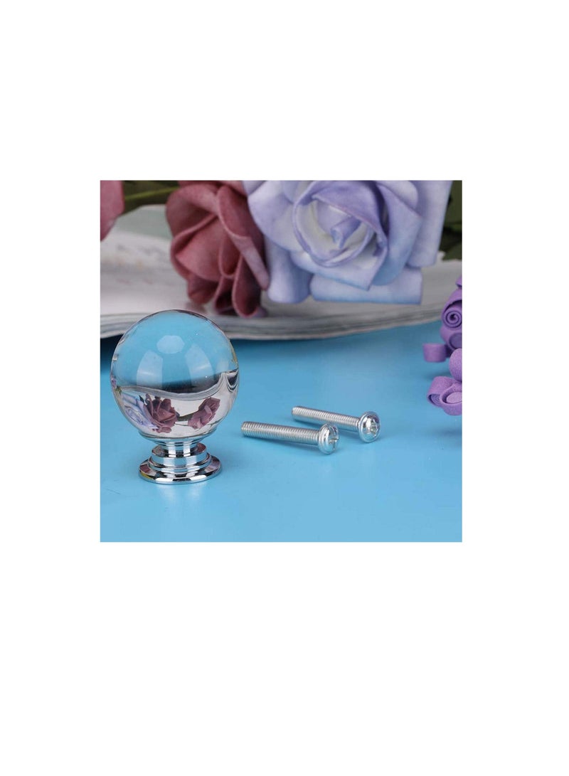 Robustline Clear Drawer Knobs, Pull Handle, Ball Shape for Cupboard Cabinet (Dia 30 mm) 8 pcs - Image 2