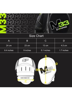 Starpro M33 Boxing Mitts - Matte Synthetic Leather - Boxing Pads for Coaching in Boxing MMA Kickboxing and Martial Arts - Men and Women - Muay Thai Pads  - Image 2