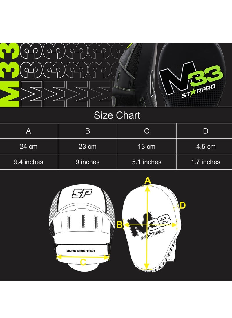 Starpro M33 Boxing Mitts - Matte Synthetic Leather - Boxing Pads for Coaching in Boxing MMA Kickboxing and Martial Arts - Men and Women - Muay Thai Pads  - Image 2