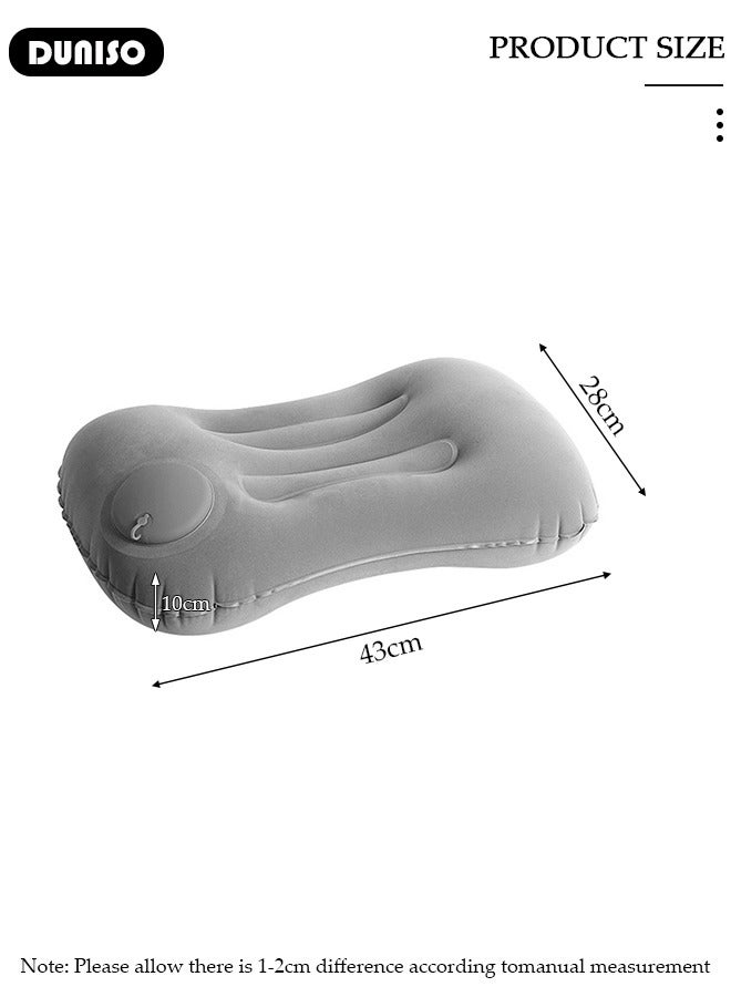 DUNISO Inflatable Travel Pillow, Ultralight Camping Pillow, Compressible Ergonomic Pillow for Neck Lumbar Support, Comfortable Neck Head Support Pillow for Camping Hiking Office Nap  - Image 2
