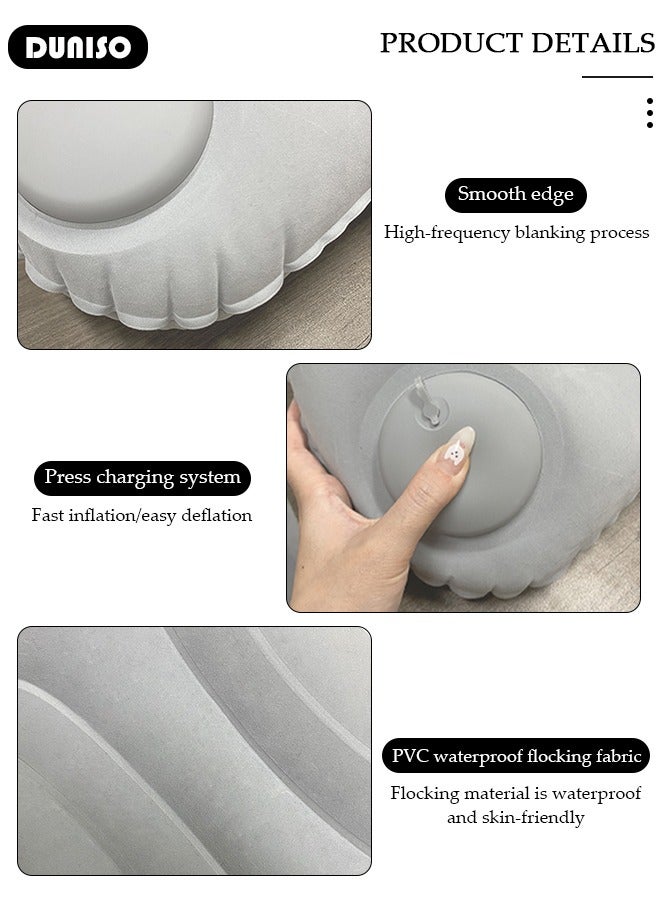 DUNISO Inflatable Travel Pillow, Ultralight Camping Pillow, Compressible Ergonomic Pillow for Neck Lumbar Support, Comfortable Neck Head Support Pillow for Camping Hiking Office Nap  - Image 4