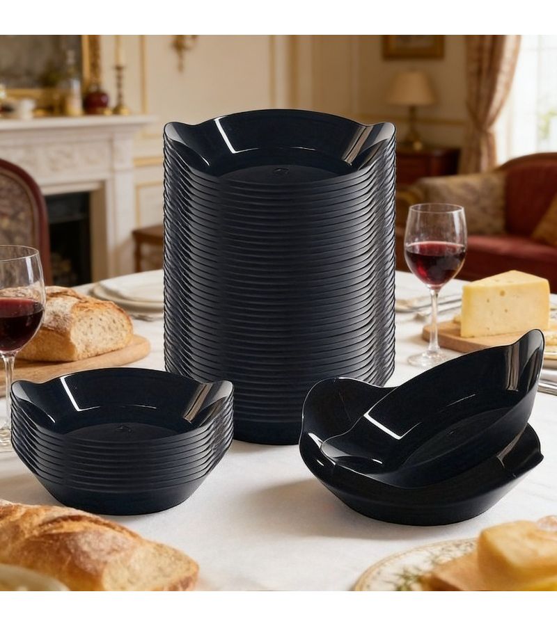 16 Black Mini Disc Serving Plates 16 Pcs Leaf shaped Appetizer Plates - Image 5