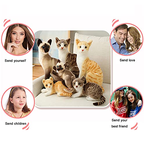GUDVES Siamese Cat Stuffed Animal, Shorthair Cat Realistic Plush Cat Stuffed Toys, Gift for Kids 12inches (B) - Image 3