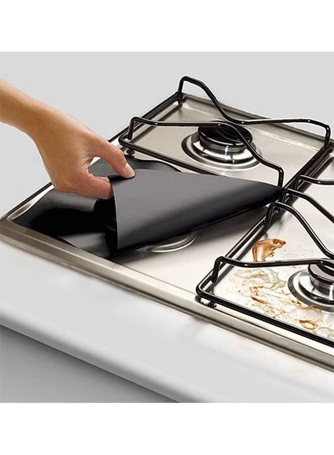 4-Piece Gas Stove Burner Cover Protective Pad - Reusable Protectors for Gas Stoves, 27cm×27cm  Heat-Resistant Mats - Easy to Clean- Prevents Food Spills, Grease & Stains - Compatible with Most Gas Ranges - Image 2