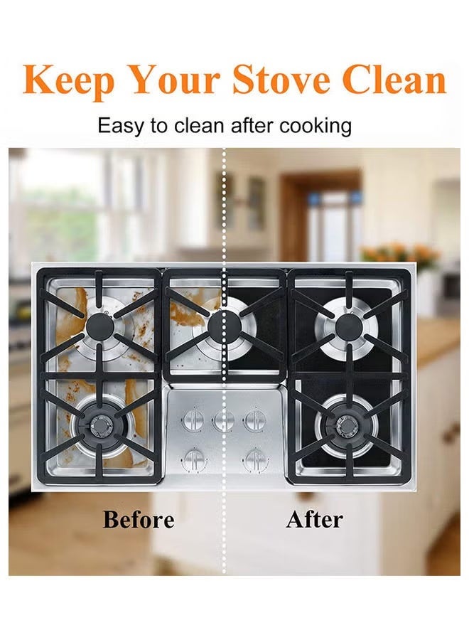 4-Piece Gas Stove Burner Cover Protective Pad - Reusable Protectors for Gas Stoves, 27cm×27cm  Heat-Resistant Mats - Easy to Clean- Prevents Food Spills, Grease & Stains - Compatible with Most Gas Ranges - Image 3