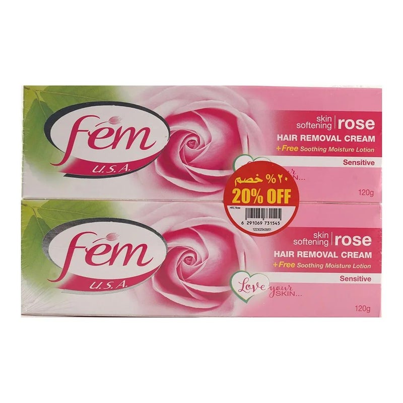 Fem USA Hair Removal Cream Rose- 2x120gms