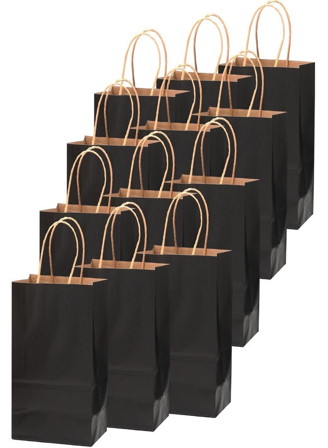 qiqee 100-Packs Black Paper Gift Bags with Handles Bulk 8.26"×6"×3.15" Small Size Gift Bags Multiple Uses - Image 2