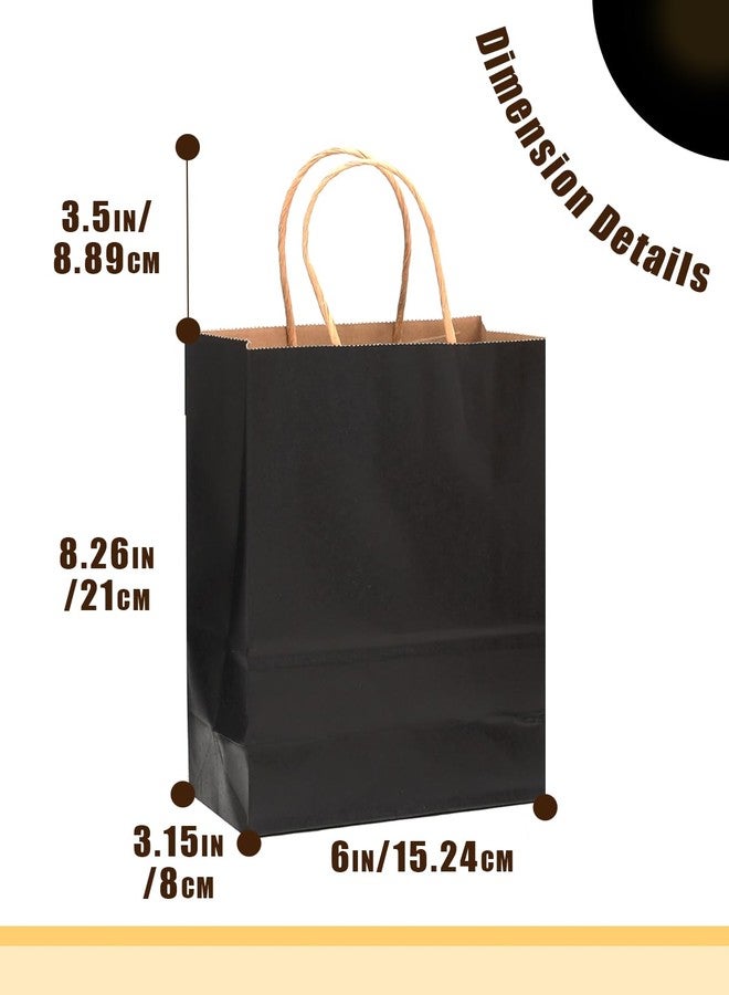 qiqee 100-Packs Black Paper Gift Bags with Handles Bulk 8.26"×6"×3.15" Small Size Gift Bags Multiple Uses - Image 4