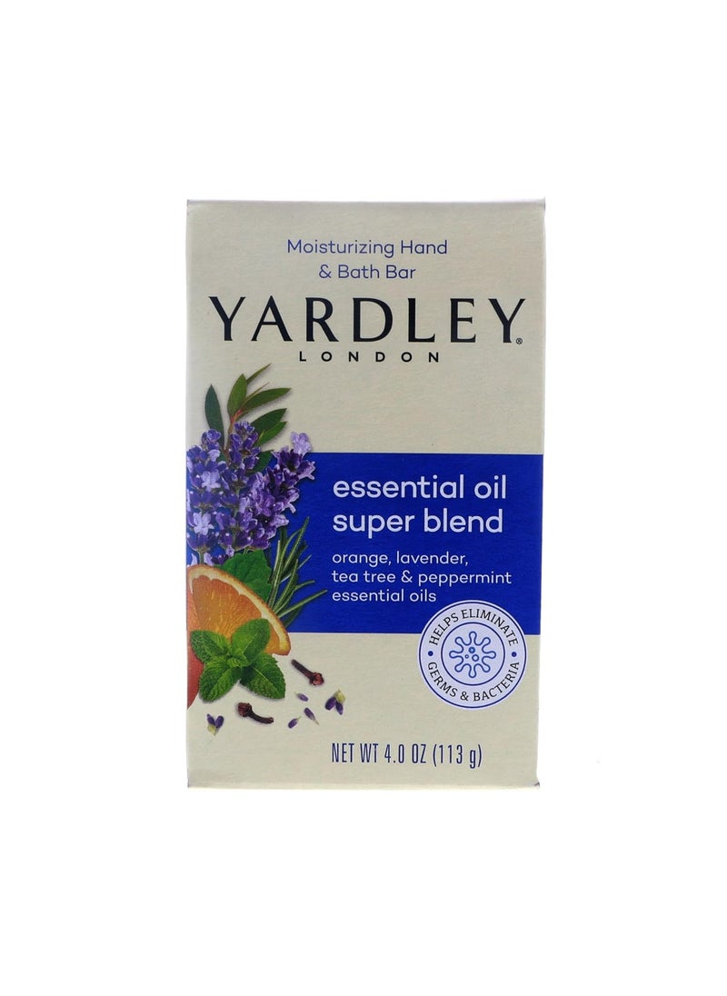Yardley Yardley London Essential Oil Super Blend Soap orange lavender tea tree peppermint oils 3Bars 3 x 4 oz 