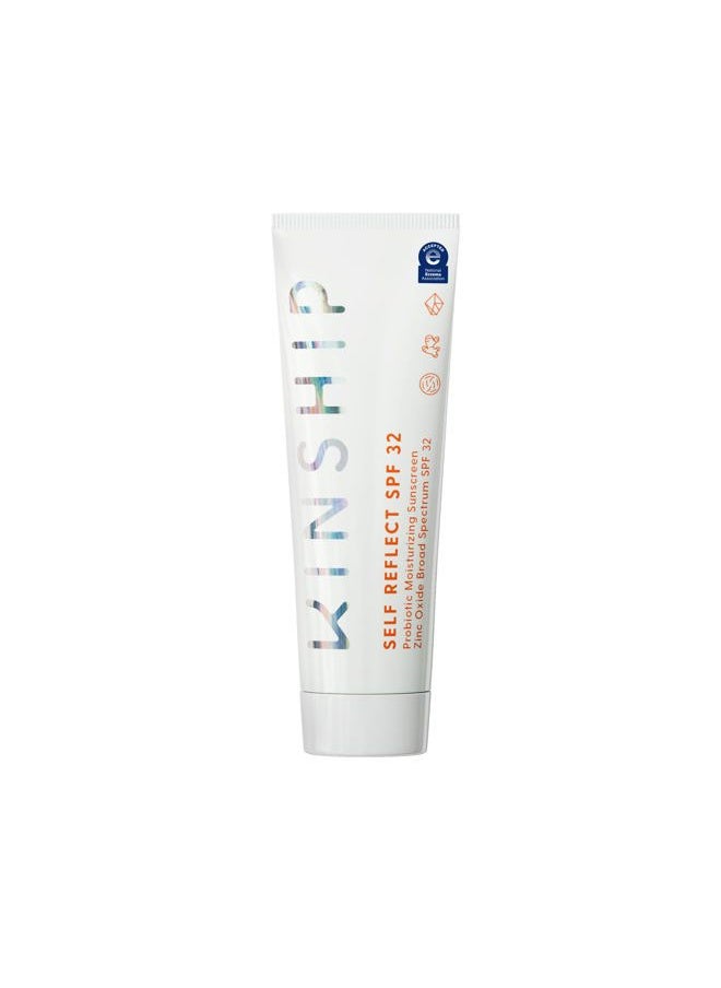 Kinship Self Reflect Probiotic Moisturizing Sunscreen SPF 32 - For Face & Body - Lightweight 100% Mineral SPF for Sensitive Skin - Sheer Zinc Oxide Sunblock - Clean & Reef Safe – Vegan (3.5oz)  - Image 1