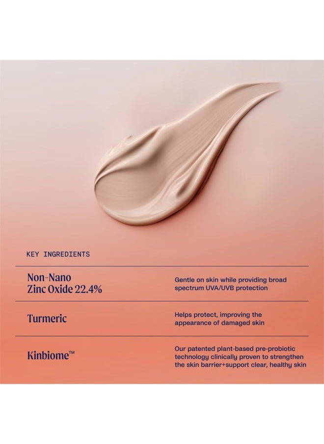 Kinship Self Reflect Probiotic Moisturizing Sunscreen SPF 32 - For Face & Body - Lightweight 100% Mineral SPF for Sensitive Skin - Sheer Zinc Oxide Sunblock - Clean & Reef Safe – Vegan (3.5oz)  - Image 3