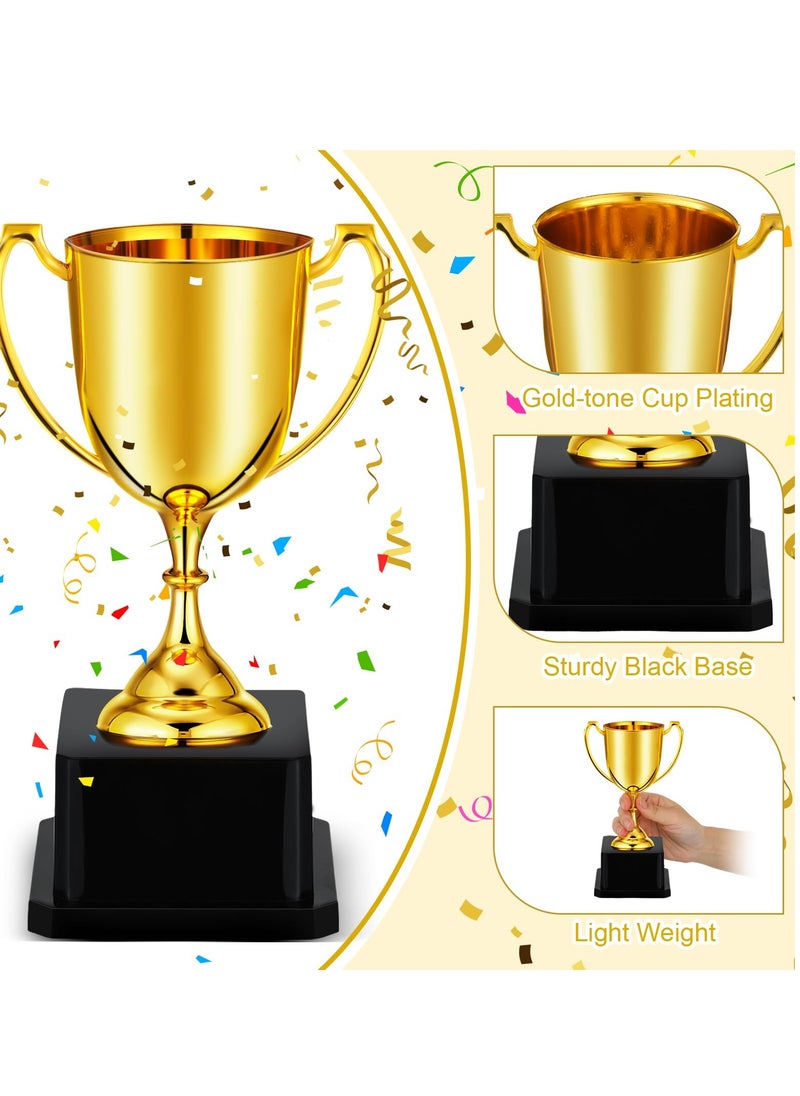 Captaintech 7 Inch Gold Trophies for Kids, 8 Pcs Plastic Football Awards and Cups , Fun Recognition Trophies for Celebrations  - Image 3