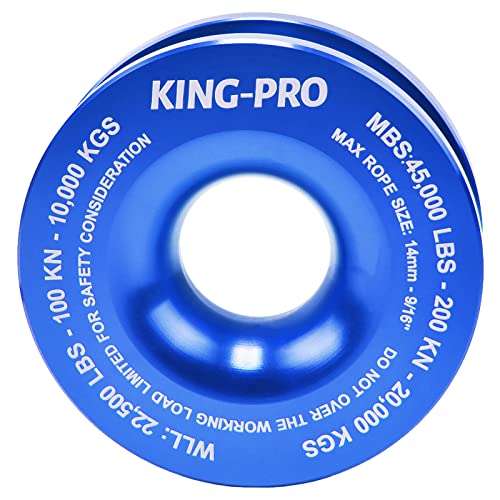 KING-PRO Snatch Recovery Ring, 45000 lbs Winch Snatch Block Pulley Towing Ring, for ATV UTV SUV Truck Off-Road Vehicle Towing Soft Shackle Recovery（Blue） - Image 2