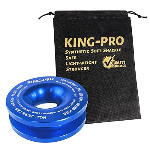 KING-PRO Snatch Recovery Ring, 45000 lbs Winch Snatch Block Pulley Towing Ring, for ATV UTV SUV Truck Off-Road Vehicle Towing Soft Shackle Recovery（Blue） - Image 3