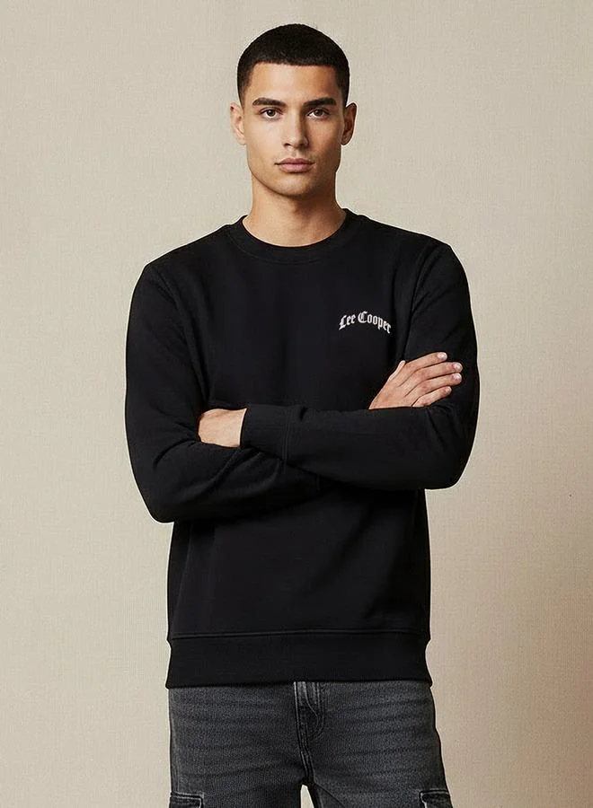 لي كوبر Lee Cooper Men Regular Fit Logo Print Cotton Sweatshirt