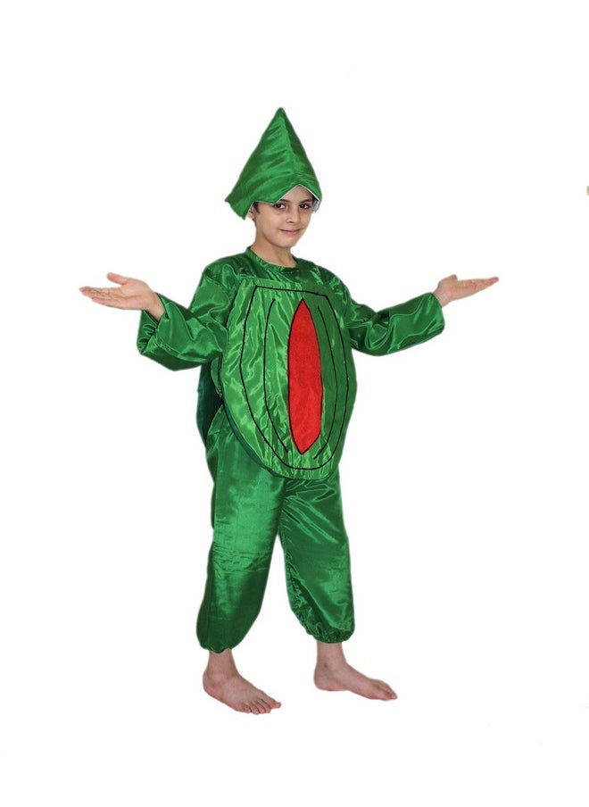 Kaku Fancy Dresses Kaku Fancy Dresses Polyester Watermelon Fruits Costume -Red & Green, 3-4 Years, for Boys & Girls  - Image 2