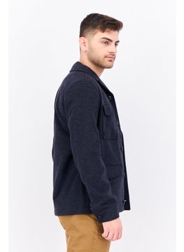 Threadbare Men Solid Long Sleeve Jacket Shirt, Navy Blue  - Image 2