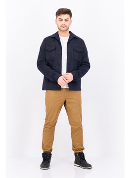 Threadbare Men Solid Long Sleeve Jacket Shirt, Navy Blue  - Image 4