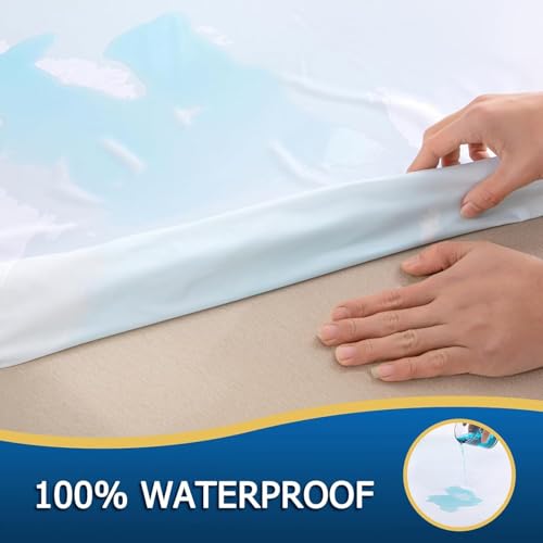 Parkdeny Full Waterproof Zippered Mattress Encasement, Breathable, Noiseless, Machine-Washable Zipped Mattress Cover, Fitting 7" - 13" Deep Mattress - Image 2