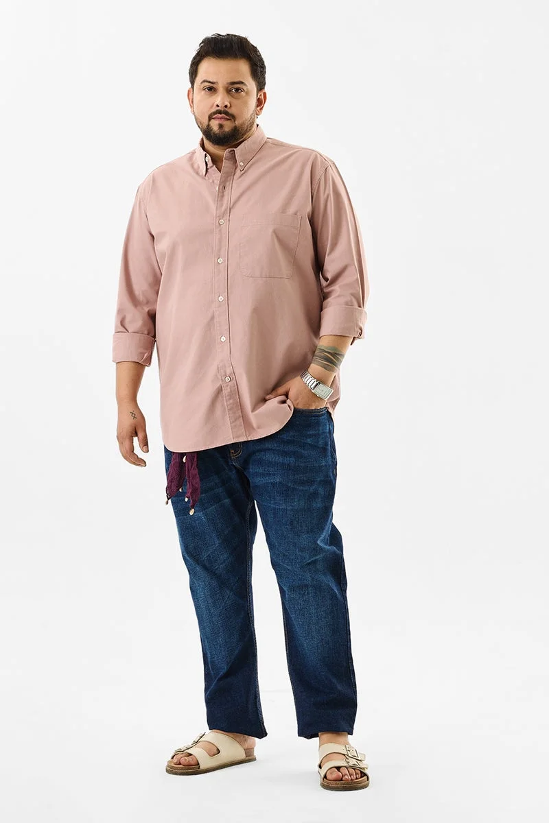 سنيتش Lucia Peach Plain Plus Size Shirts