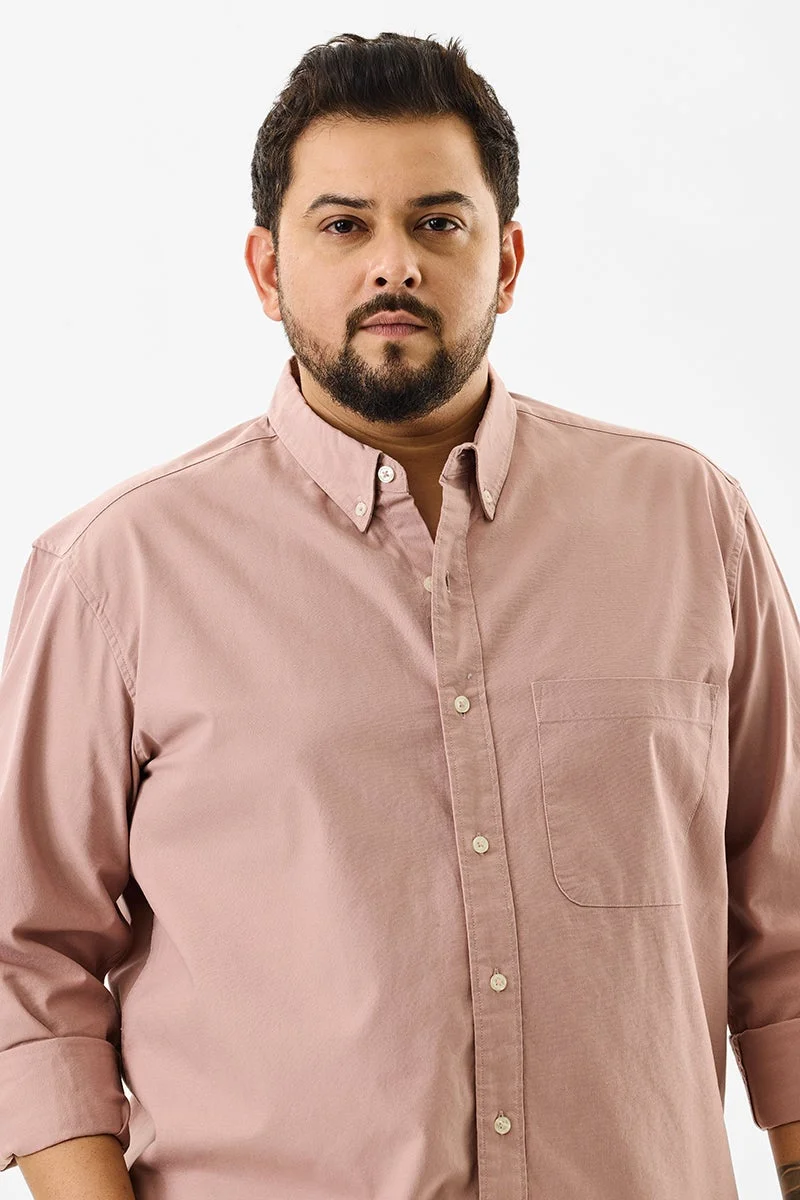 سنيتش Lucia Peach Plain Plus Size Shirts