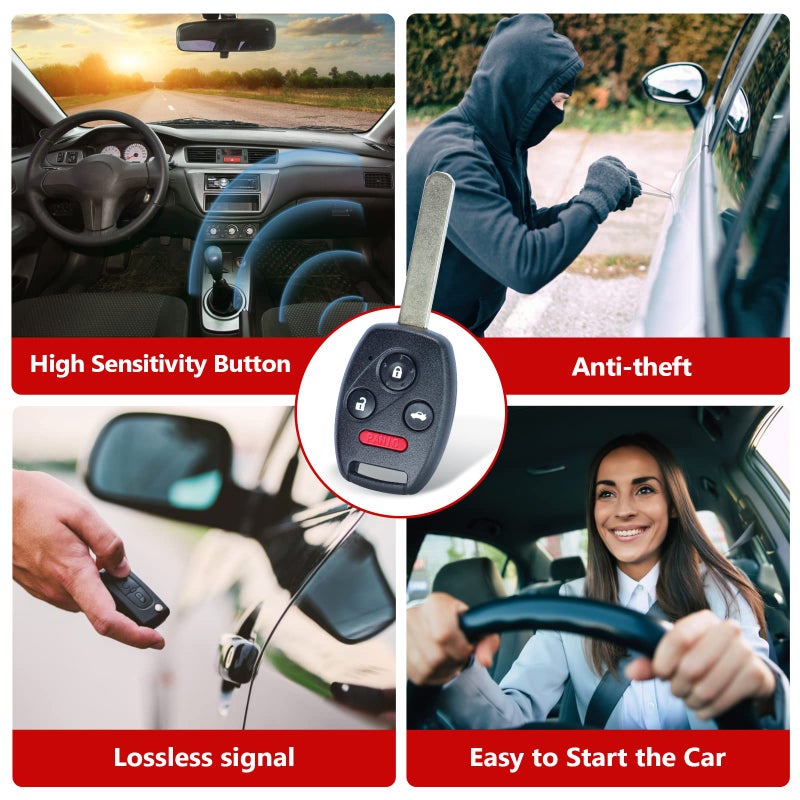 Aichiyu Key Fob Replacement for Honda Civic 2006 2007 2008 2009 2010 2011 2012 2013 N5F-S0084A Keyless Entry Remote Control Car Key 4 Buttons 313.8Mhz ID46 Chip 35111-SVA-306 - Image 5