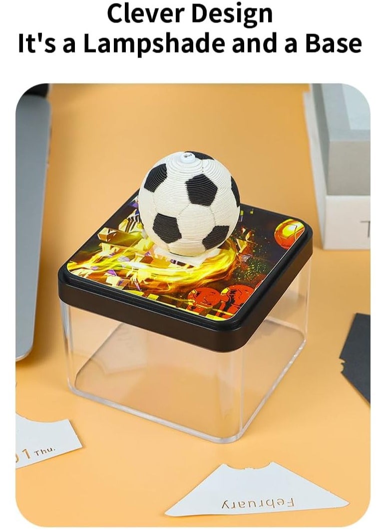 AirYoung - Paper Carving 2025 Calendar Notes 3D Three Dimensional Note Paper Football Model Display Creative Gift Unique Tearable Panoramic Design Perfect for Home Office or School - Image 1