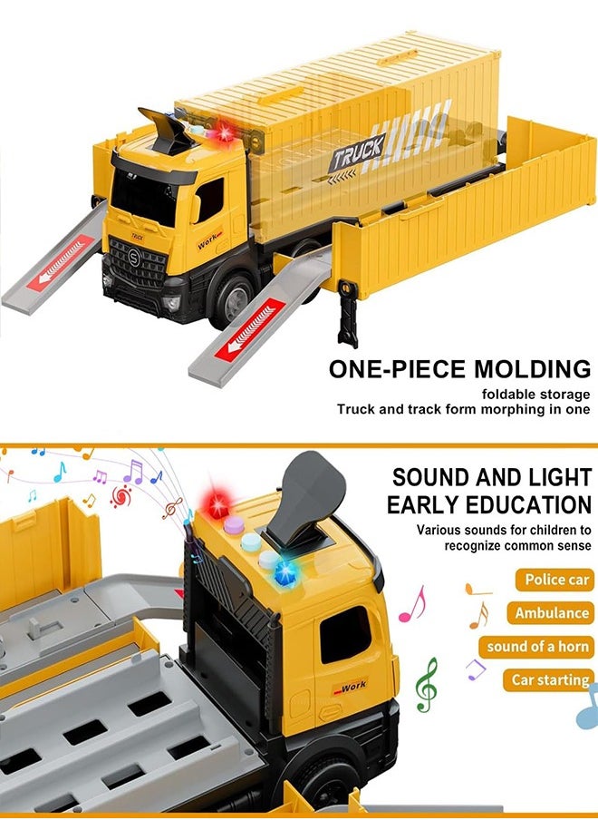 Garlo Toys Truck Crane for Kids - Truck Race Track Kids Toy Eject Car Set Excavator Bulldozer Dump Trucks Cement Truck Vehicle Easter Christmas Birthday 2+ 3 4 5 6 7 8 Years Old Boy Girl Gift  - Image 2