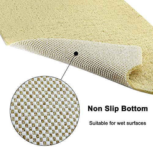 Leotruny Bath Tub Shower Mat 40 x 16 Inch Non-Slip Soft PVC Loofah Mats for Bathroom (C02-Beige) - Image 3