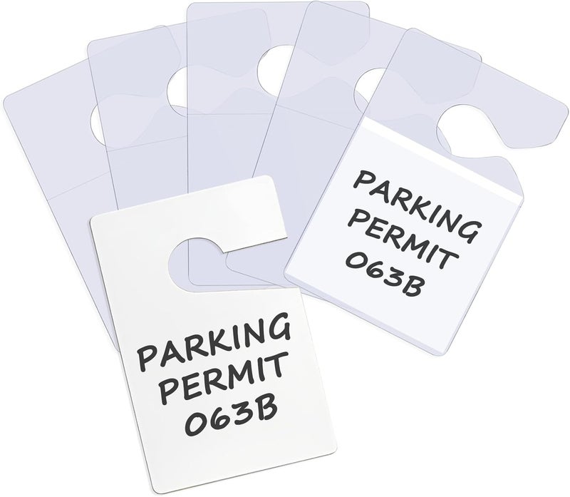 Mecefeno Clear Parking Permit Holder Set with Hang Tag - Image 1