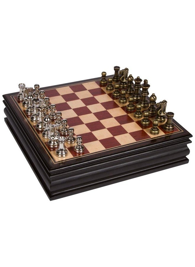 Best Chess Set Bancroft Chess Inlaid Wood Board Game With Metal Pieces 2.5 Inch King And Extra Queens (Medium 12 X 12 Inch Set)  - Image 1