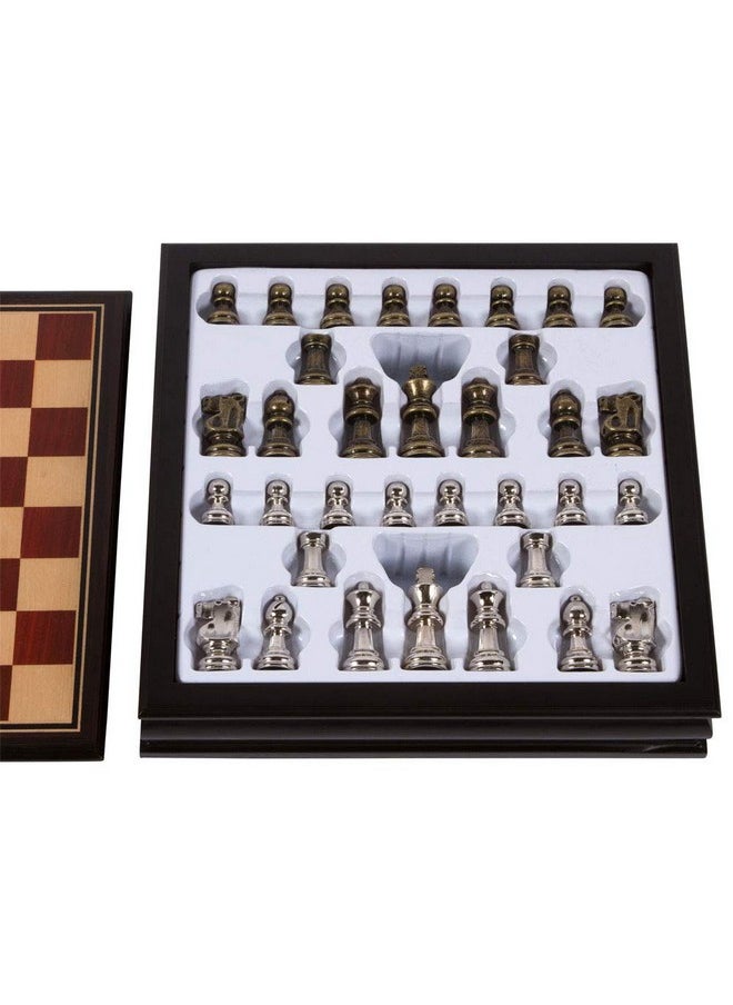 Best Chess Set Bancroft Chess Inlaid Wood Board Game With Metal Pieces 2.5 Inch King And Extra Queens (Medium 12 X 12 Inch Set)  - Image 3
