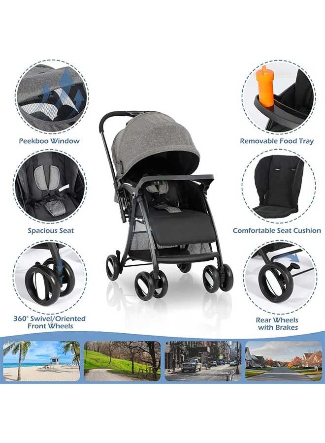 الأورلار عربة اطفال قابلة للعكس من اورلار، قابلة للطي بيد واحدة، مسند ظهر قابل للتعديل، مقعد واسع، سلة تخزين كبيرة جدا، خفيفة الوزن لسهولة السفر، عربة اطفال للاطفال بعمر 0-36 شهر - Image 3