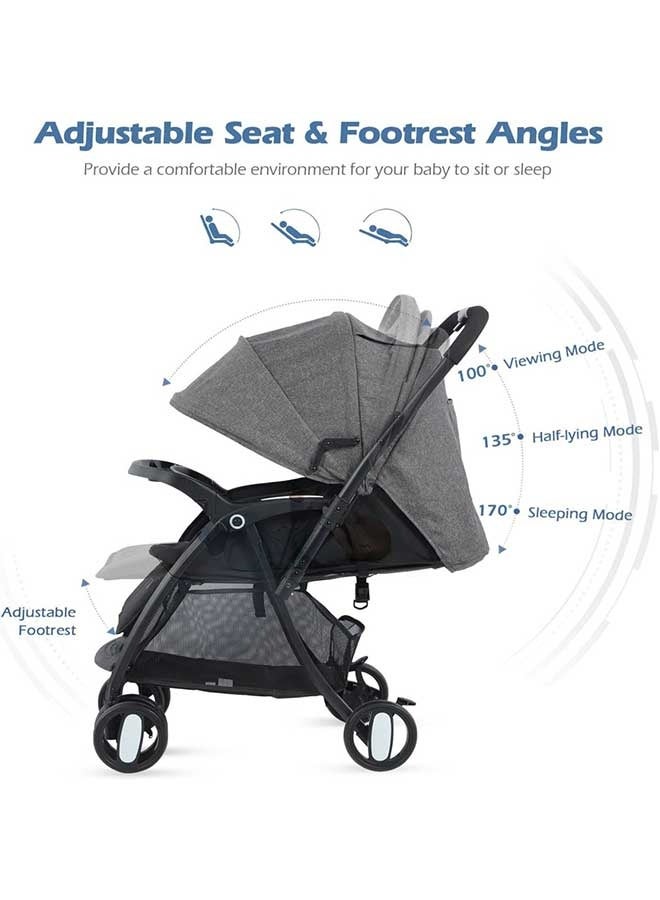 الأورلار عربة اطفال قابلة للعكس من اورلار، قابلة للطي بيد واحدة، مسند ظهر قابل للتعديل، مقعد واسع، سلة تخزين كبيرة جدا، خفيفة الوزن لسهولة السفر، عربة اطفال للاطفال بعمر 0-36 شهر - Image 2