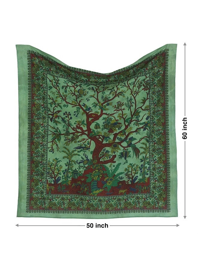 Craft Trade تجسيد شجرة الحياة - تزيين حائط جدارية جمالية مدهشة لديكور المنزل لغرفة المعيشة وغرفة النوم - أخضر - 50x60 بوصة - Image 1