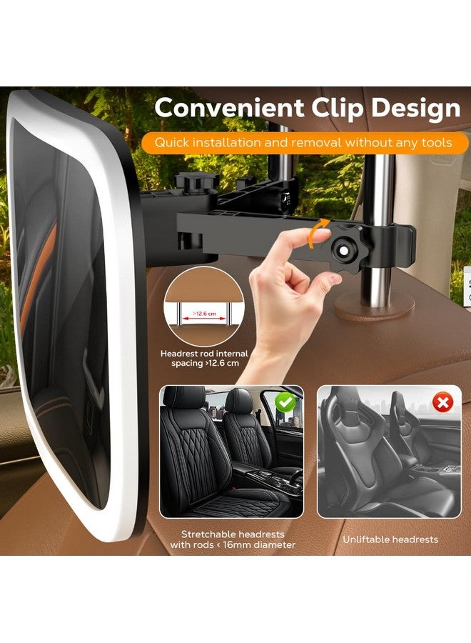 MoKo Baby Car Mirror with Light, Shatterproof Car Seat Mirror for Baby Rear Facing with Remote, 360°Rotation Rechargeable Carseat Mirrors Rear Facing, Anti-Shaked Hook Clip Design,Clear Vison - Image 2