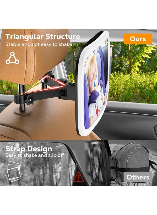 MoKo Baby Car Mirror with Light, Shatterproof Car Seat Mirror for Baby Rear Facing with Remote, 360°Rotation Rechargeable Carseat Mirrors Rear Facing, Anti-Shaked Hook Clip Design,Clear Vison - Image 5