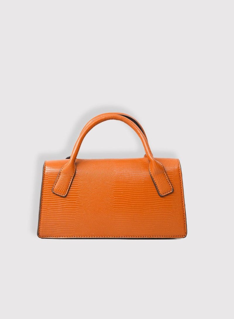 AMICA Mia Structured Classic Mini Leather Crossbody Bag for Women - Tan - Image 3