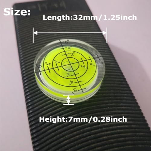 LAIESYA 3Pcs Circular Bubble Level Bullseye Degree Marked Surface Round Spirit Levels Measuring Tool for Leveling Phonograph, Camera, Turntable, Tripod, Telescope (32X7mm) - Image 4