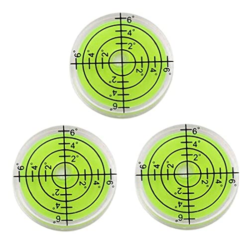 LAIESYA 3Pcs Circular Bubble Level Bullseye Degree Marked Surface Round Spirit Levels Measuring Tool for Leveling Phonograph, Camera, Turntable, Tripod, Telescope (32X7mm) - Image 1