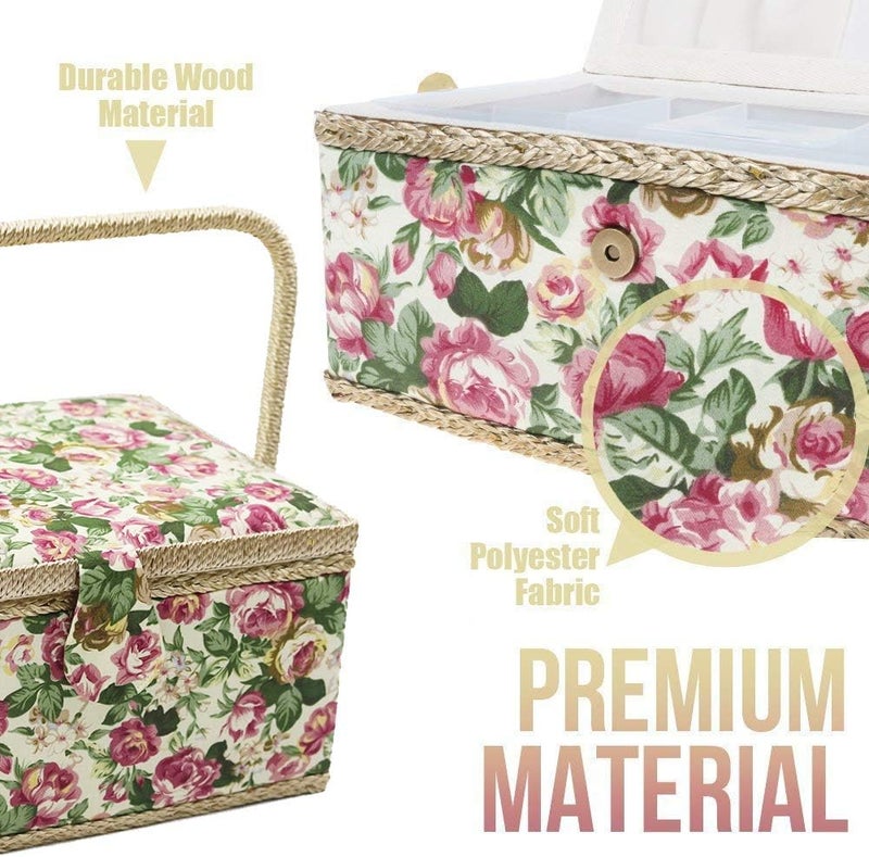 DD Medium Sewing Basket with Sewing Kit for Beginners, Kids, Adults - Image 5