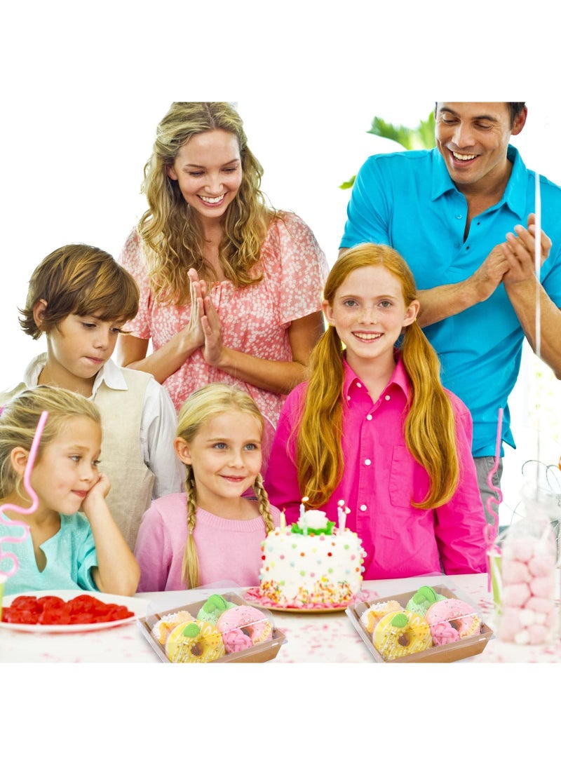 Sweet seven 50 عبوة 3.5" صناديق تشاركوتيري ورقية بنية قابلة للتصرف مع أغطية شفافة للأطعمة والحلويات والعناصر المخبوزة مثالية للسندويشات وشرائح الكعك والبسكويت والمزيد - Image 5