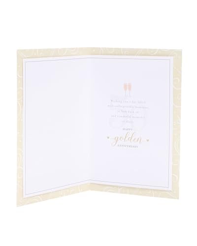 UK Greetings 50th Wedding Anniversary Card - Shimmer, Multi-Color, 149mm x 229mm - Image 2