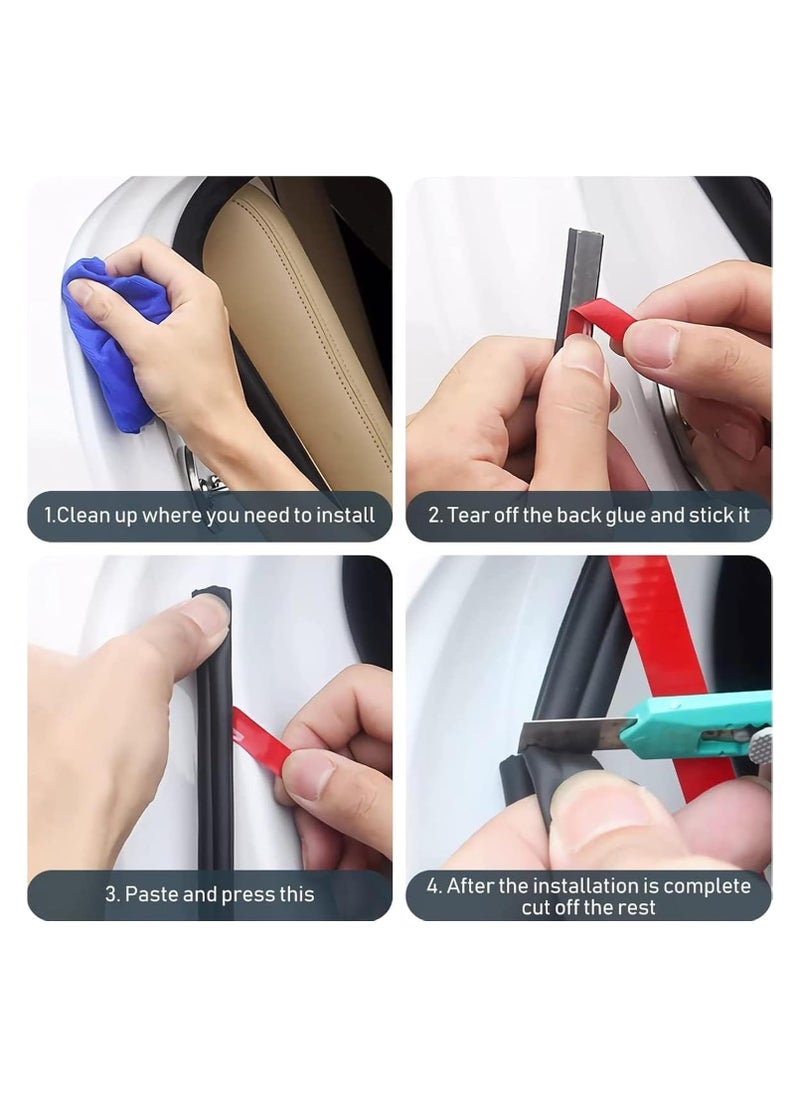 RATSAW Car Weather Stripping Universal Self Adhesive Automotive Weather Stripping Adhesive Rubber Seal Cover Waterproof Soundproof Weatherstrip for Car Door Tailgate Windows  - Image 2