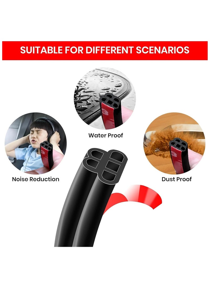 RATSAW Car Weather Stripping Universal Self Adhesive Automotive Weather Stripping Adhesive Rubber Seal Cover Waterproof Soundproof Weatherstrip for Car Door Tailgate Windows  - Image 4