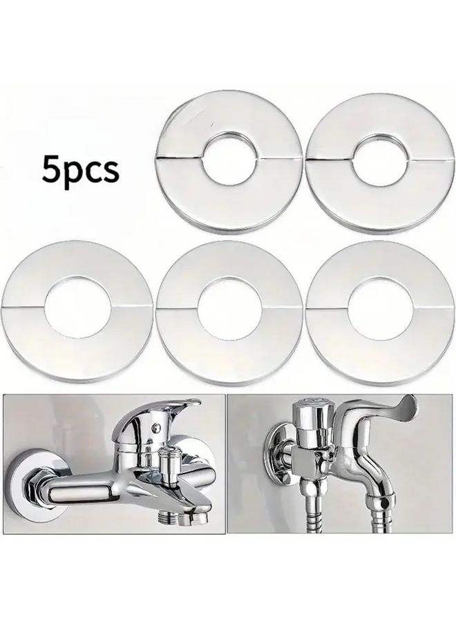 5Pcs Stainless Steel Faucet Cover Set Heavy Duty Split Design Easy Install Multi Fit - Image 4