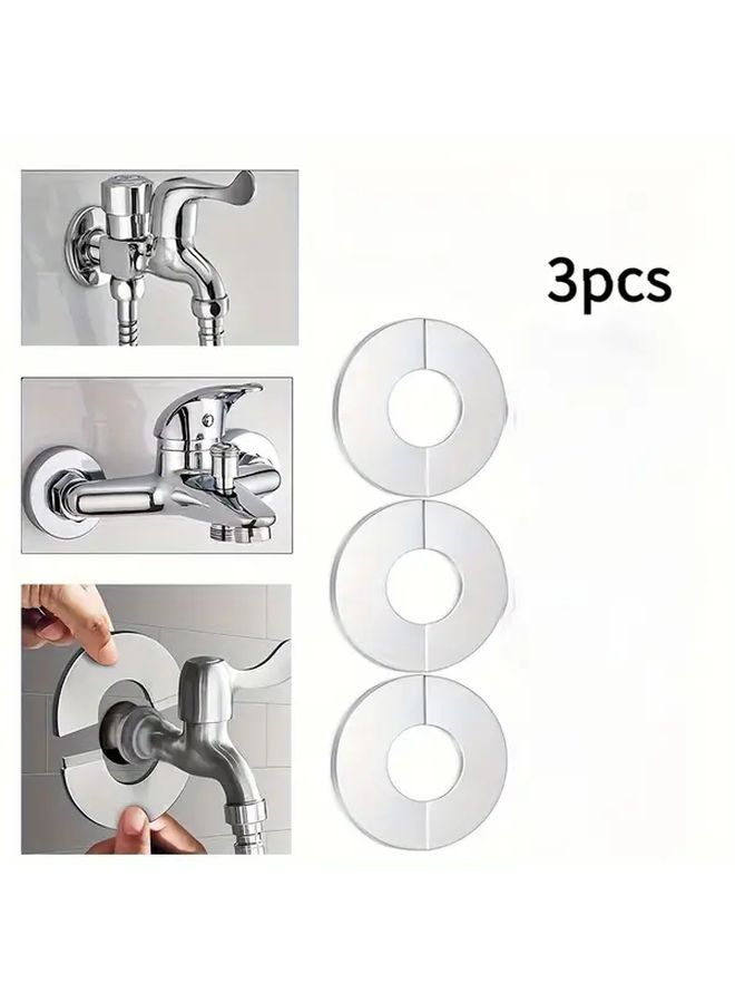 5Pcs Stainless Steel Faucet Cover Set Heavy Duty Split Design Easy Install Multi Fit - Image 3