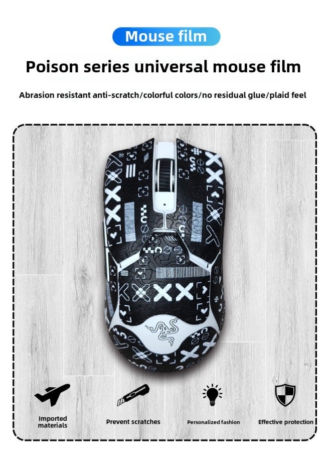 Suitable For Poison Viper Wired Ultimate Edition V2pro Professional Edition Wireless Mouse Anti-slip Sticker Anti-slip Texture Sweat Absorbing Material-Color:Poison Viper V2pro Professional Edition-SY-040 Team Printing/Black Xiangyun-Full Package  - Image 5