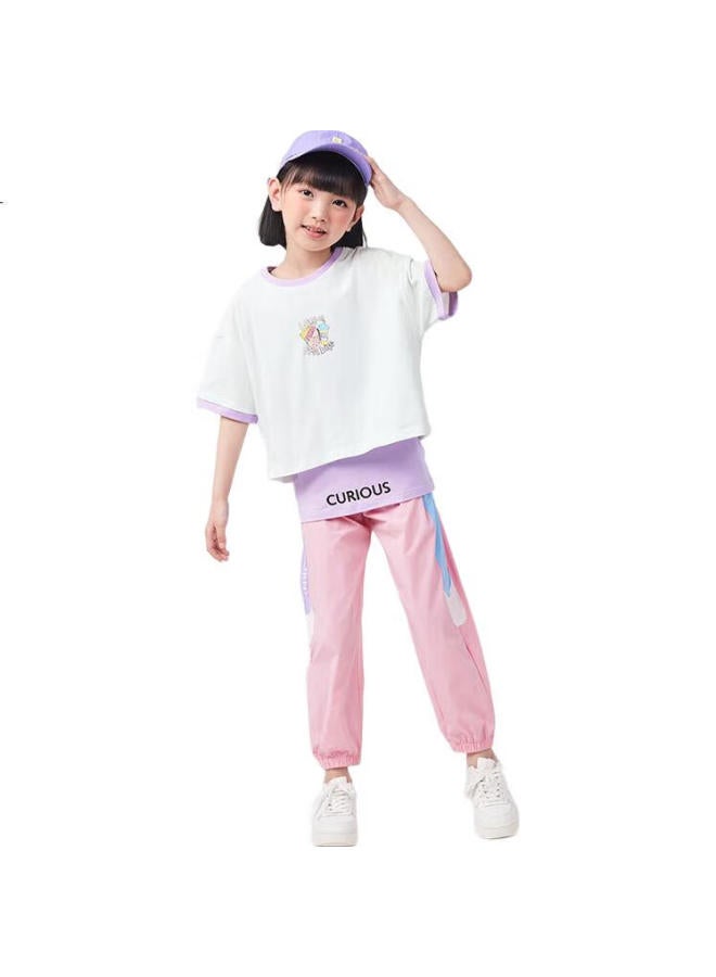Qq Duck Children'S Mosquito-Repellent Pants, Girls' Trousers, Summer Sports Pants, Student Clothing, Side-Patched Mosquito-Repellent Pants, Pink; 160 - Image 2