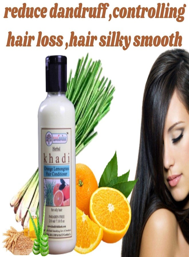 Khadi Rishikesh Herbal Orange Lemongrass Hair Conditioner Combo Set Pack Of - 210ml X 2 (420ml) - Image 3